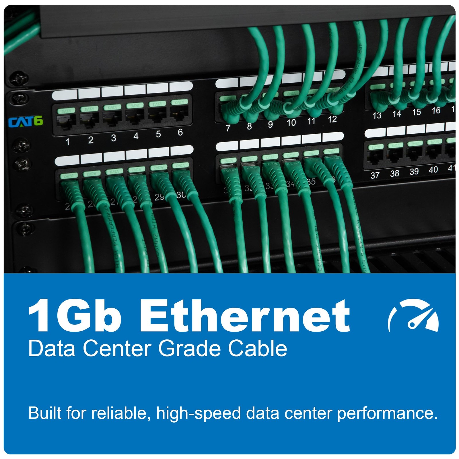ICC CAT6 Ethernet Patch Cord 10 FT 5-Pack, UTP 24 AWG UL Listed, 10 FT, Blue