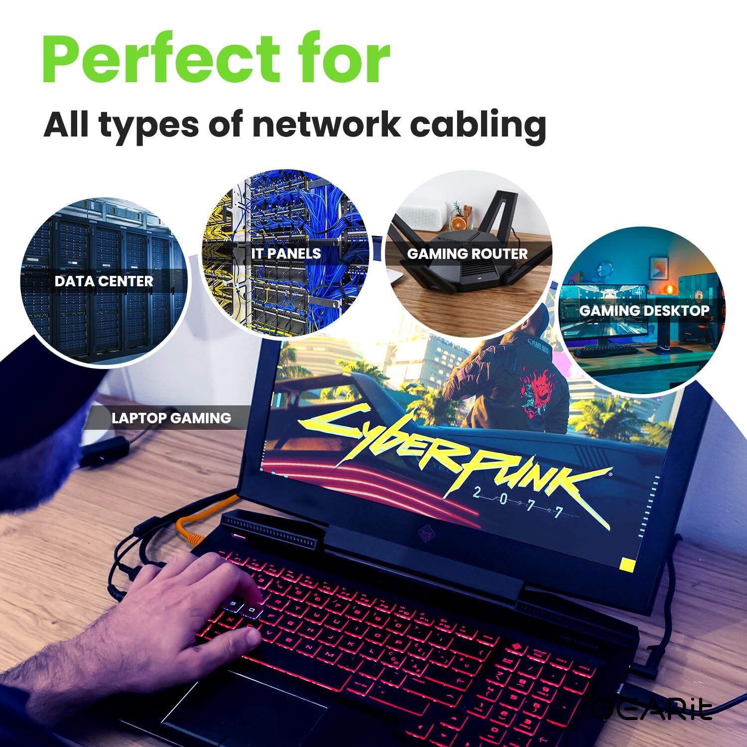 Cat 6 Ethernet Cable 20-Pack 1 Foot Cat6 Network Patch 10Gbps RJ45 Snagless C…