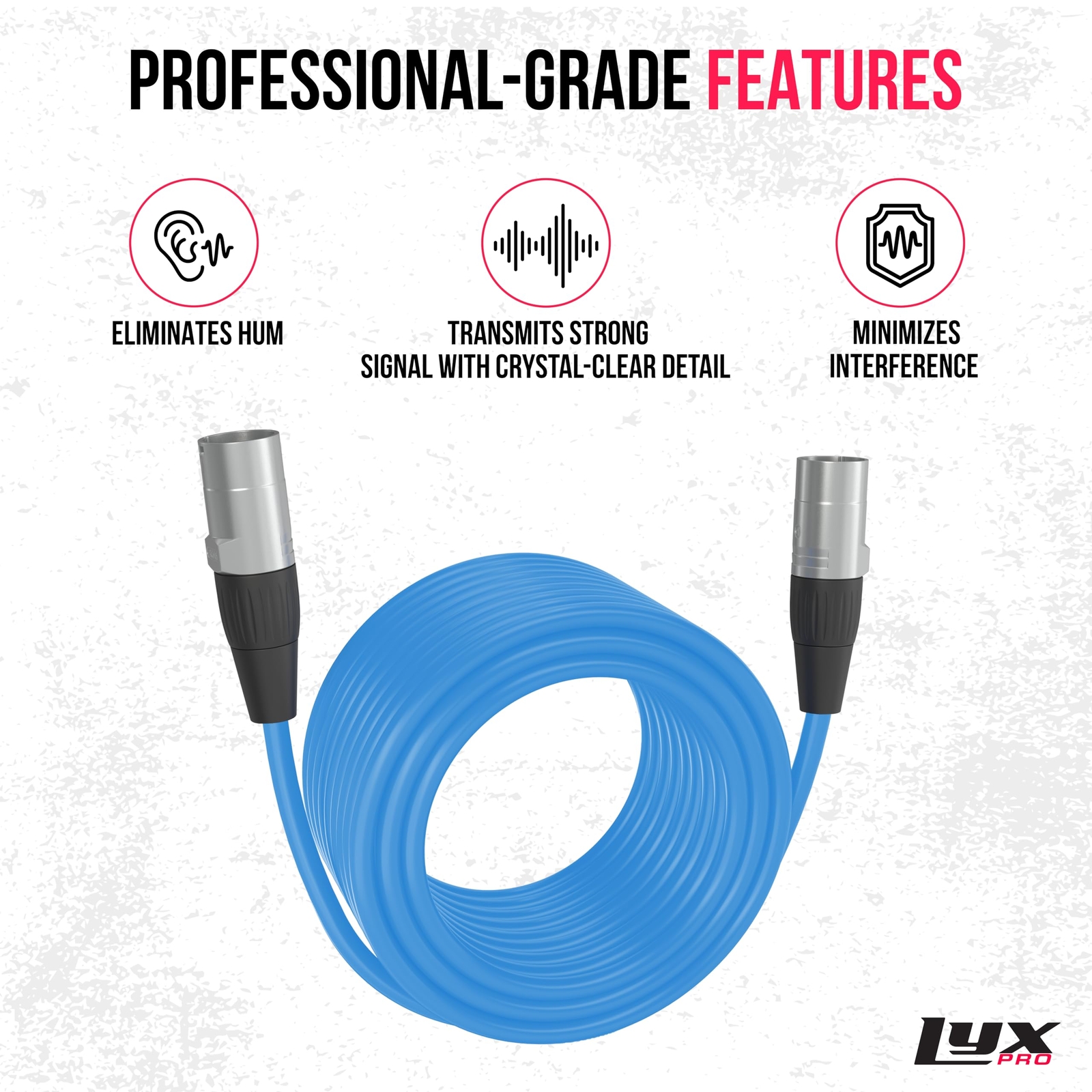 LyxPro CAT6 Shielded Ethercon RJ45 Xlr Cable – Male to Male, 150 feet, Blue