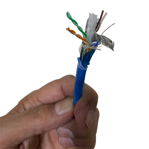 Cat 6 1000ft Solid Bare Copper Foil Shielded Plenum 550 Mhz F/UTP Cable Blue