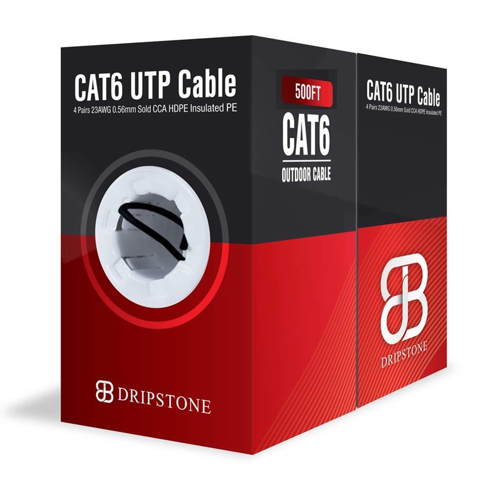 CAT6 500FT DIRECT BURIAL OUTDOOR CABLE UV 23AWG WATERPROOF SOLID 550MHZ CMX