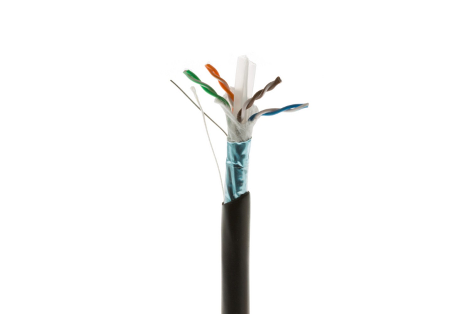 Cat6 Outdoor Direct Burial Cable, 1000′ Spool STP Black – Lifetime Warranty