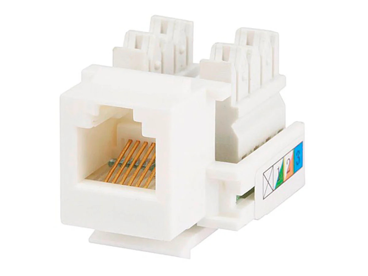 Monoprice RJ12 Keystone Jack for 24AWG Stranded/22-26AWG Solid Wire, White