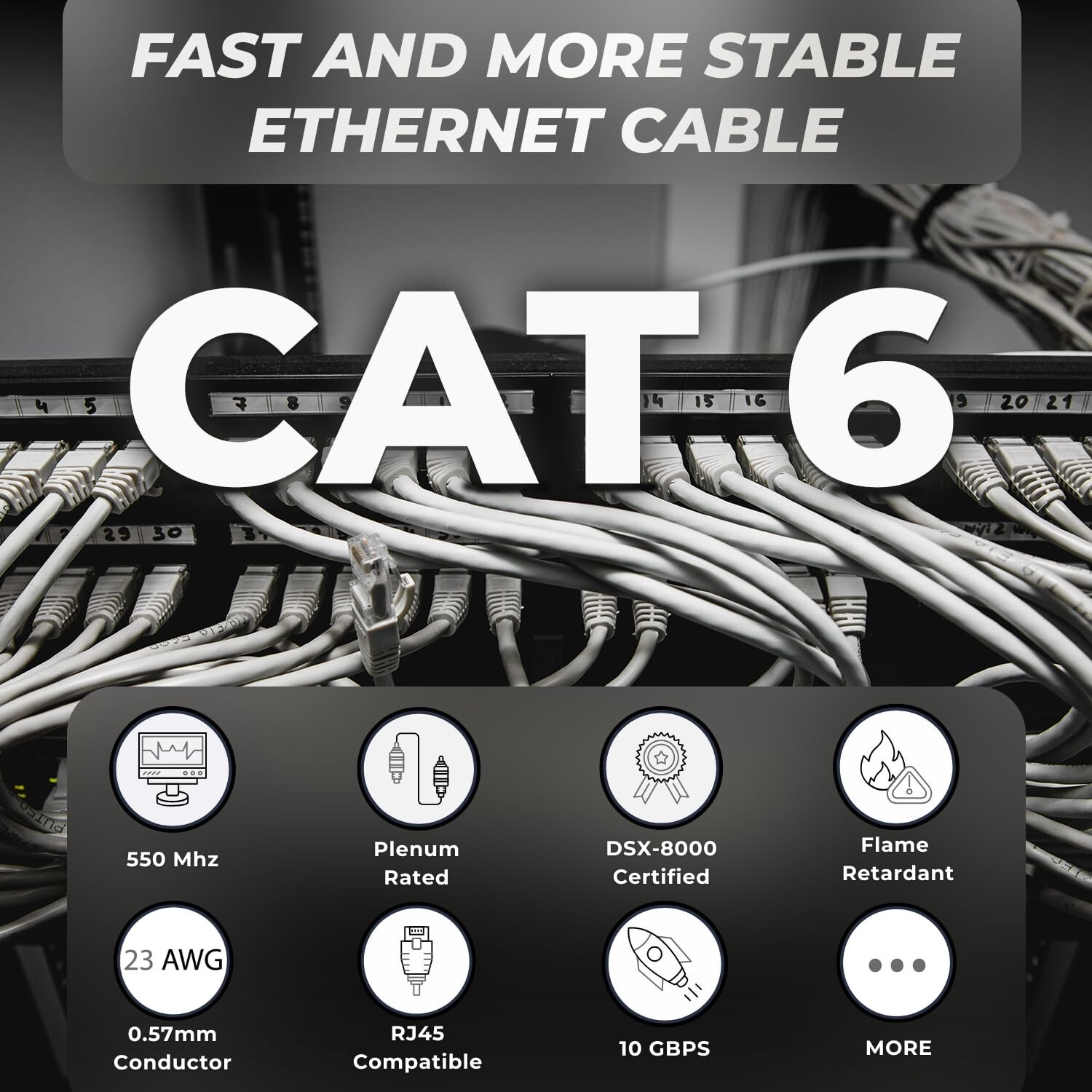 ATS Cables | CAT6 Plenum (CMP) Cable 1000FT | Network Analyzer Test Passed Gray