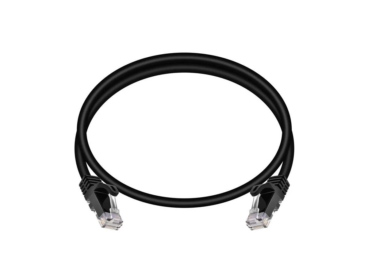 Flexboot Cat6 Ethernet Patch Cable Network RJ45 Stranded UTP 24AWG 2ft Black