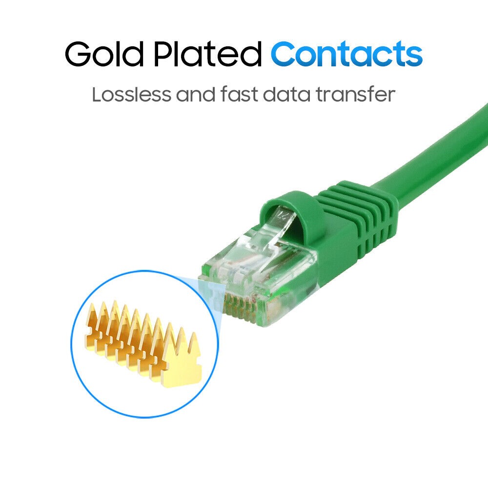 Cat5e Patch Cable Green Cat 5e Ethernet Cord Internet LAN RJ45 Network Wire LOT