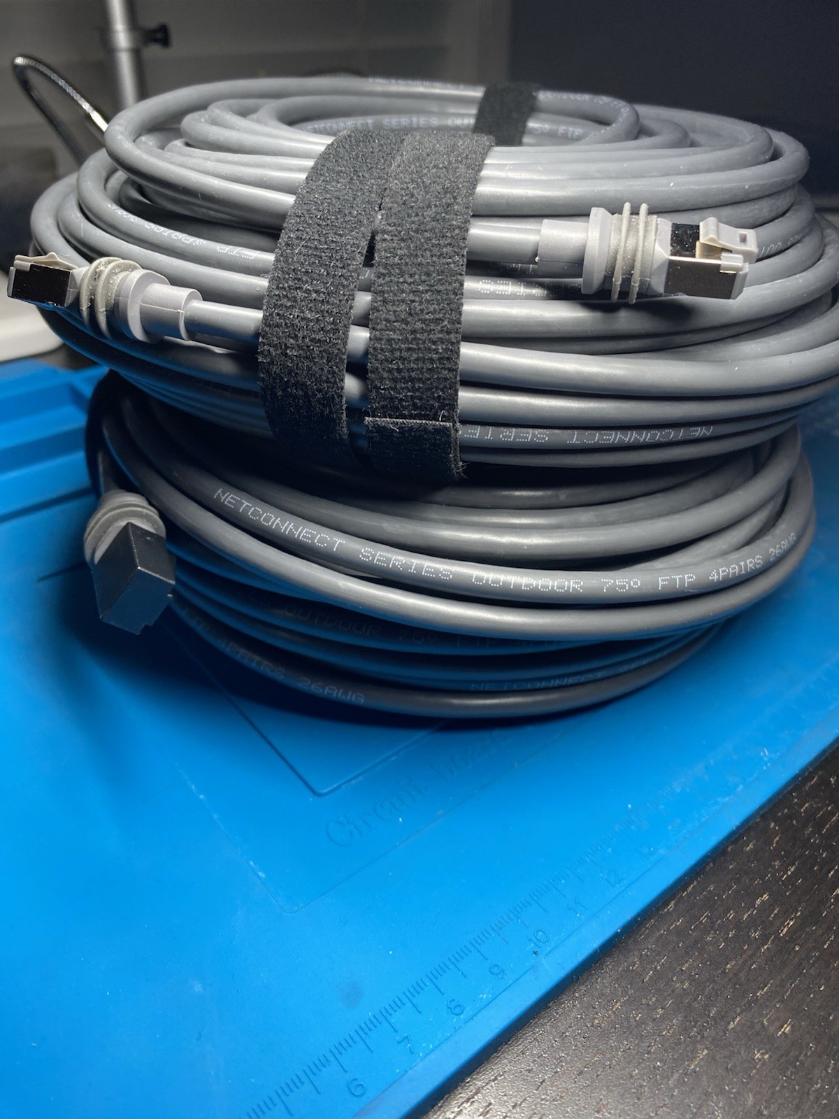 Netconnect Outdoor Ethernet Cable 75 ft Gray RJ-45 Male to RJ-45 Male