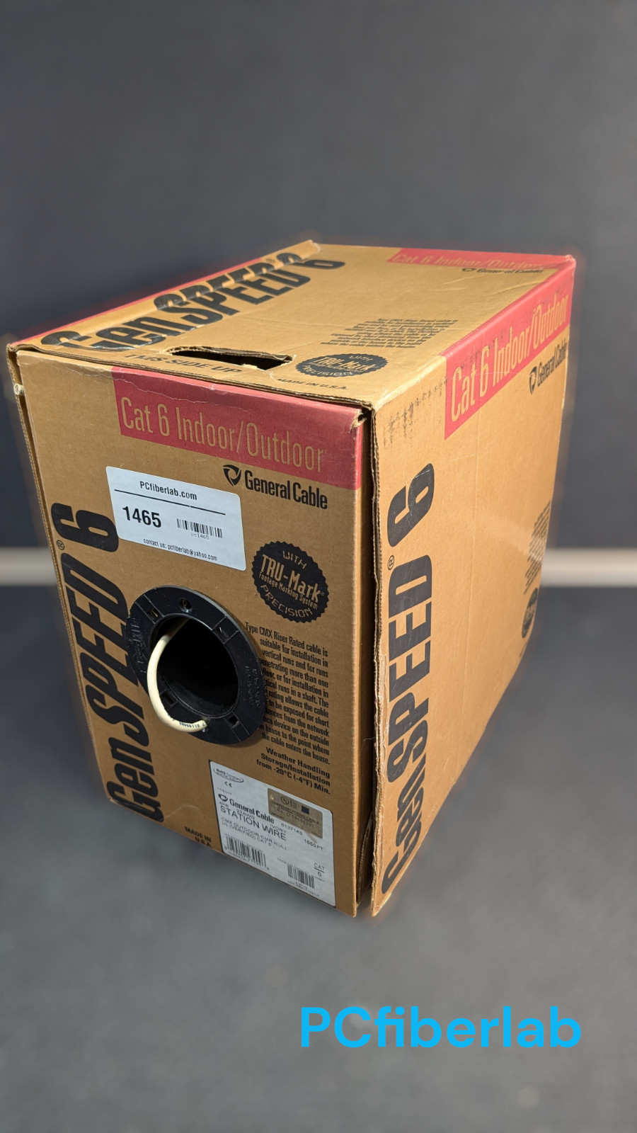 General Cable CAT 6 Station Wire 4P/23AWG CMX INDOOR/OUTDOOR CMR – IVORY 942ft.