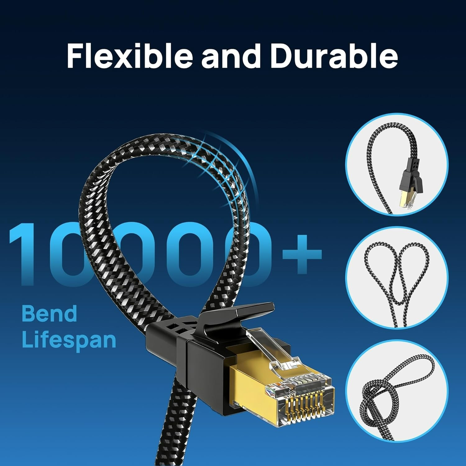 Cat 8 Ethernet Cable, 15Ft 1.5Ft 3Ft 6Ft 10Ft 20Ft 30Ft 50Ft 60Ft 100Ft 200Ft…