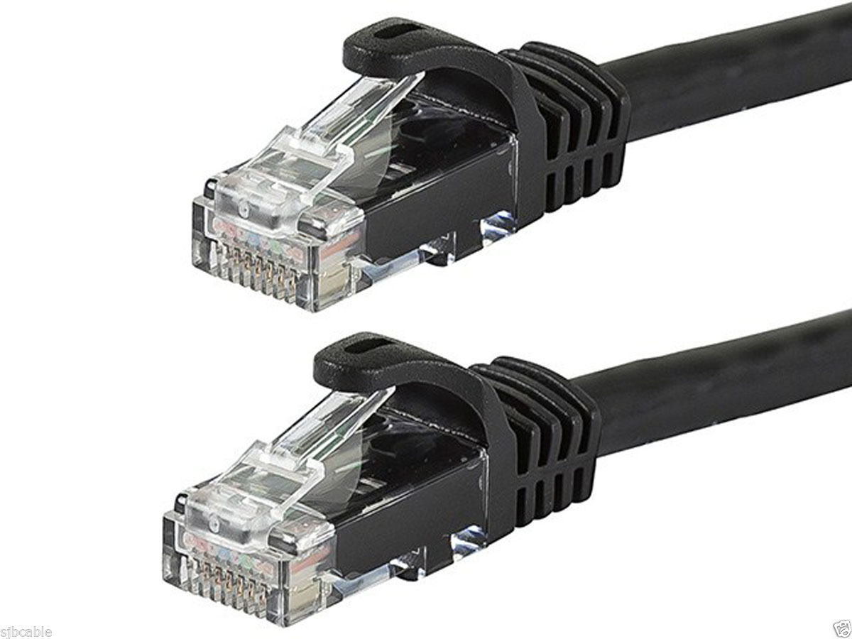 Cat 6 CAT6 Patch Cord Cable 500mhz Ethernet Internet Network LAN RJ45 UTP BLACK