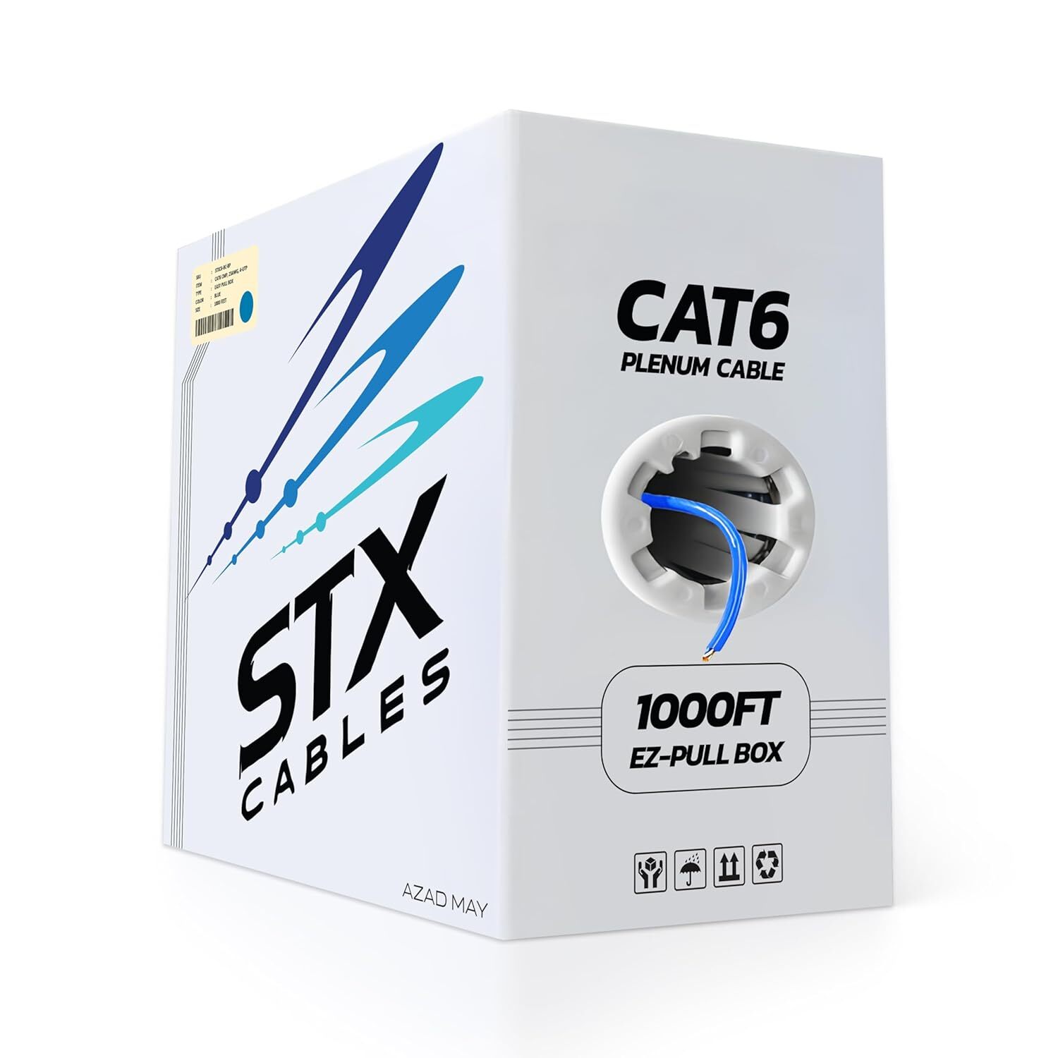 CAT6 CMP Solid Plenum 1000ft 550Mhz 23AWG Network Cable