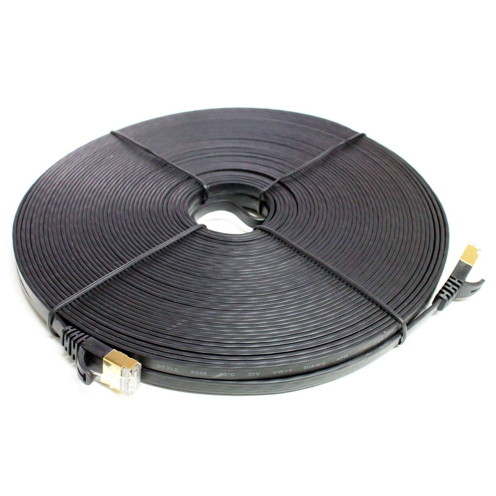 – 100FT – CAT7 10 Gigabit Ethernet Ultra Flat Patch Cable for Modem Router LA…