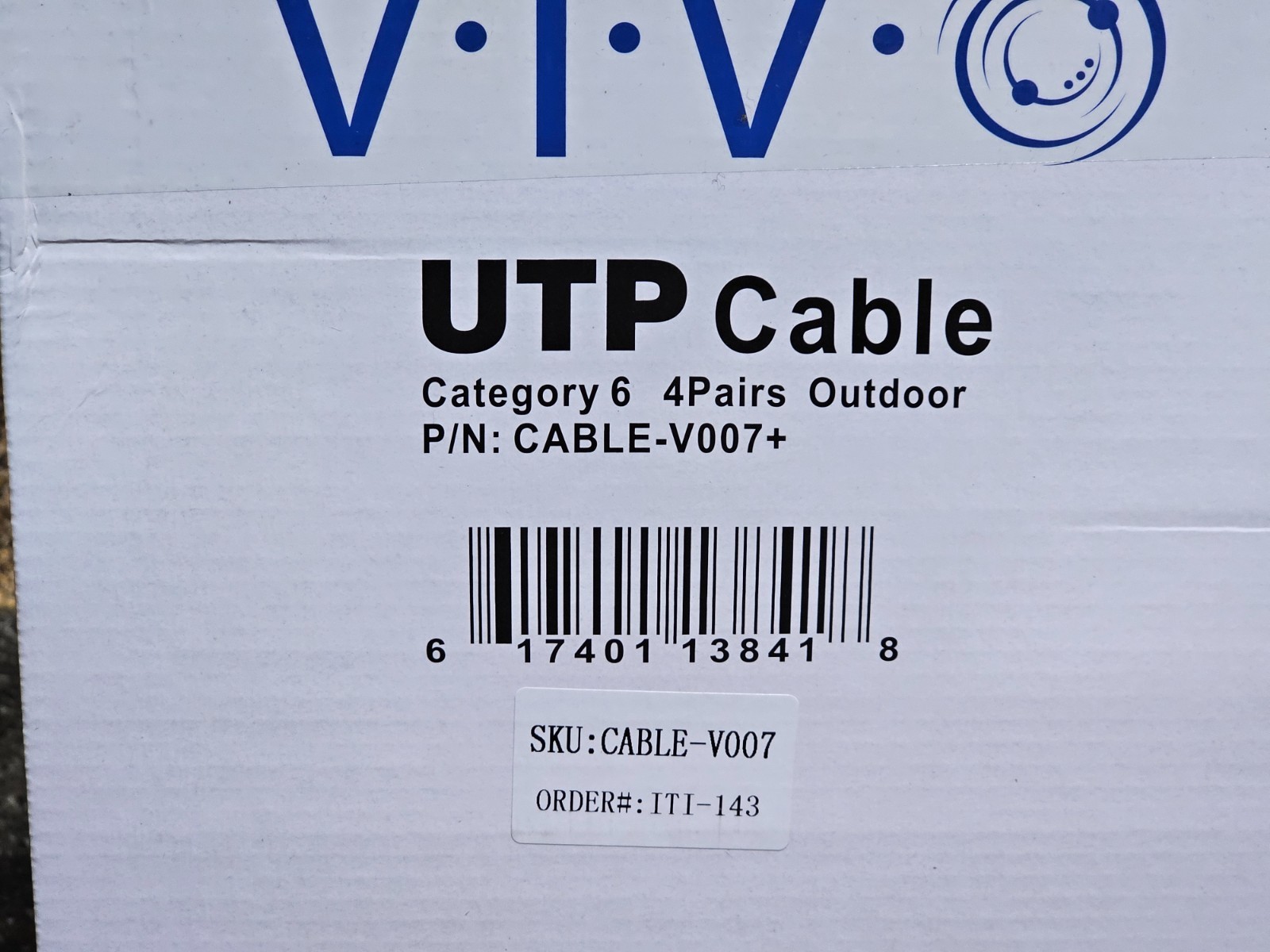 VIVO CABLE-V007 Waterproof 1,000ft Bulk Cat6 Wire, CCA Ethernet Cable, 23 AWG
