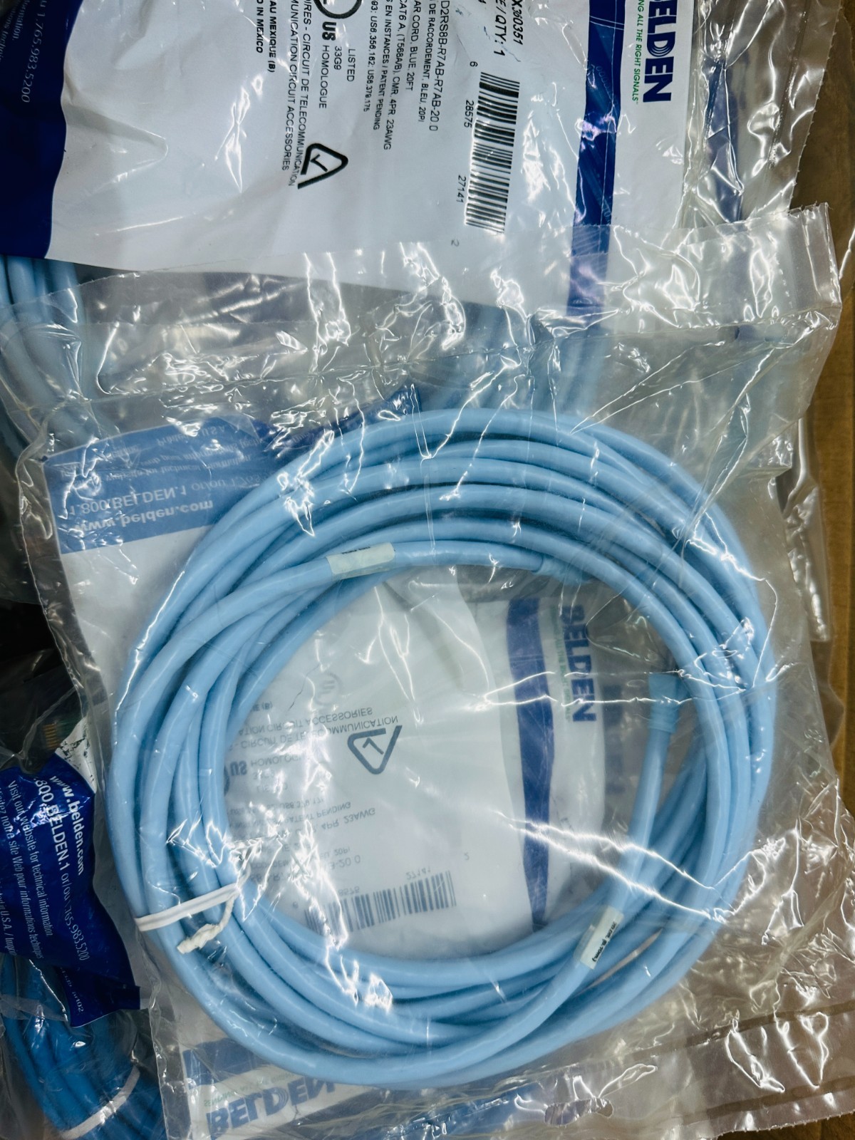 Lot of 12 🔥 ✅ CAT6 Ethernet Patch Cord 20 FT, RJ-45 LAN Network Cable Blue