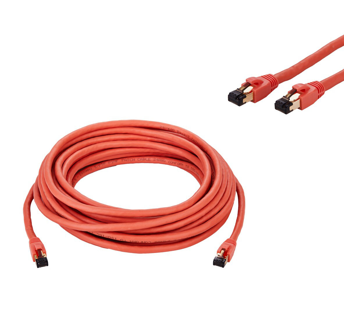 CAT8 Orange STFP Ethernet Cable 40Gbps 2GHz Copper LAN Wire 0.5FT-75FT Multi LOT