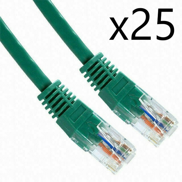 25 Pack Lot – 1ft CAT6 Ethernet Network LAN Router Patch Cable Cord Wire Green