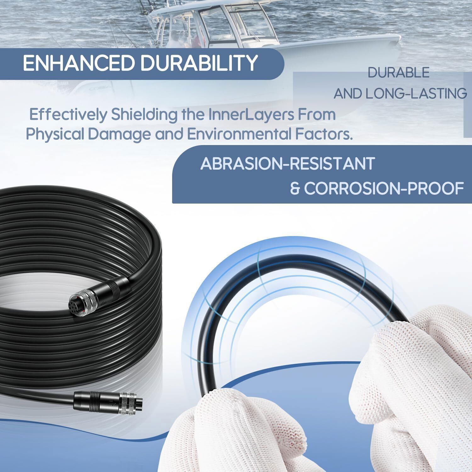 720073-3 20 Feet Ethernet Cable AS EC 20E for Humminbird for Helix, APEX, SOLIX