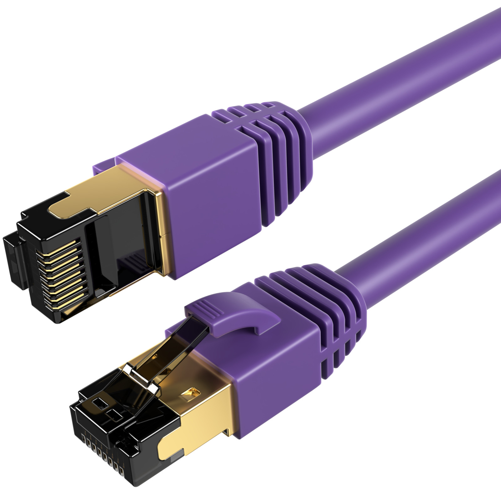 Cat8 SFTP Super Speed Ethernet Patch Cord 40Gbps Wire 0.5FT-75 FT Purple LOT