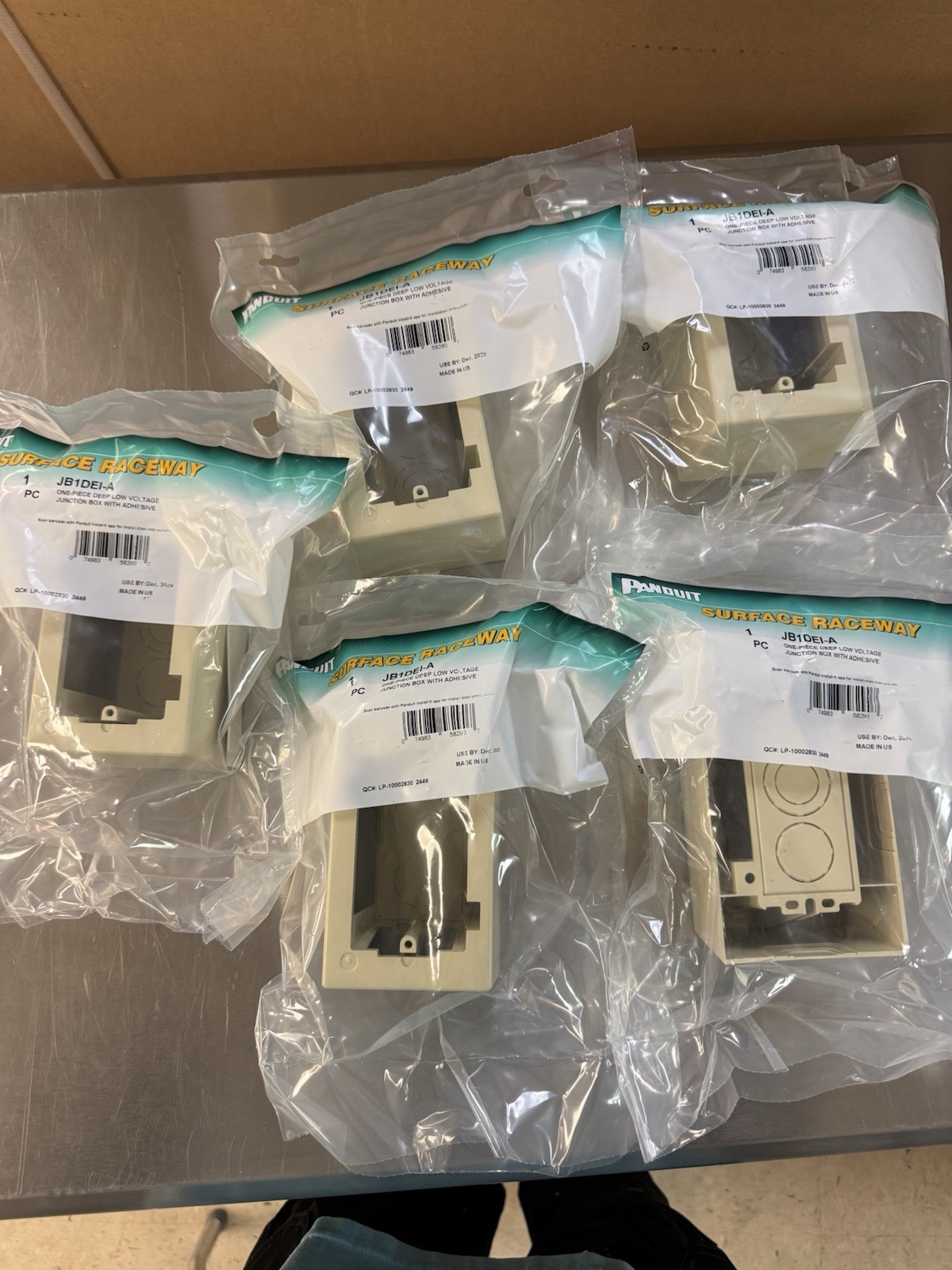 Panduit JB1DEI-A Low Voltage Junction Box Single Gang Deep Outlet Boxes Ivory