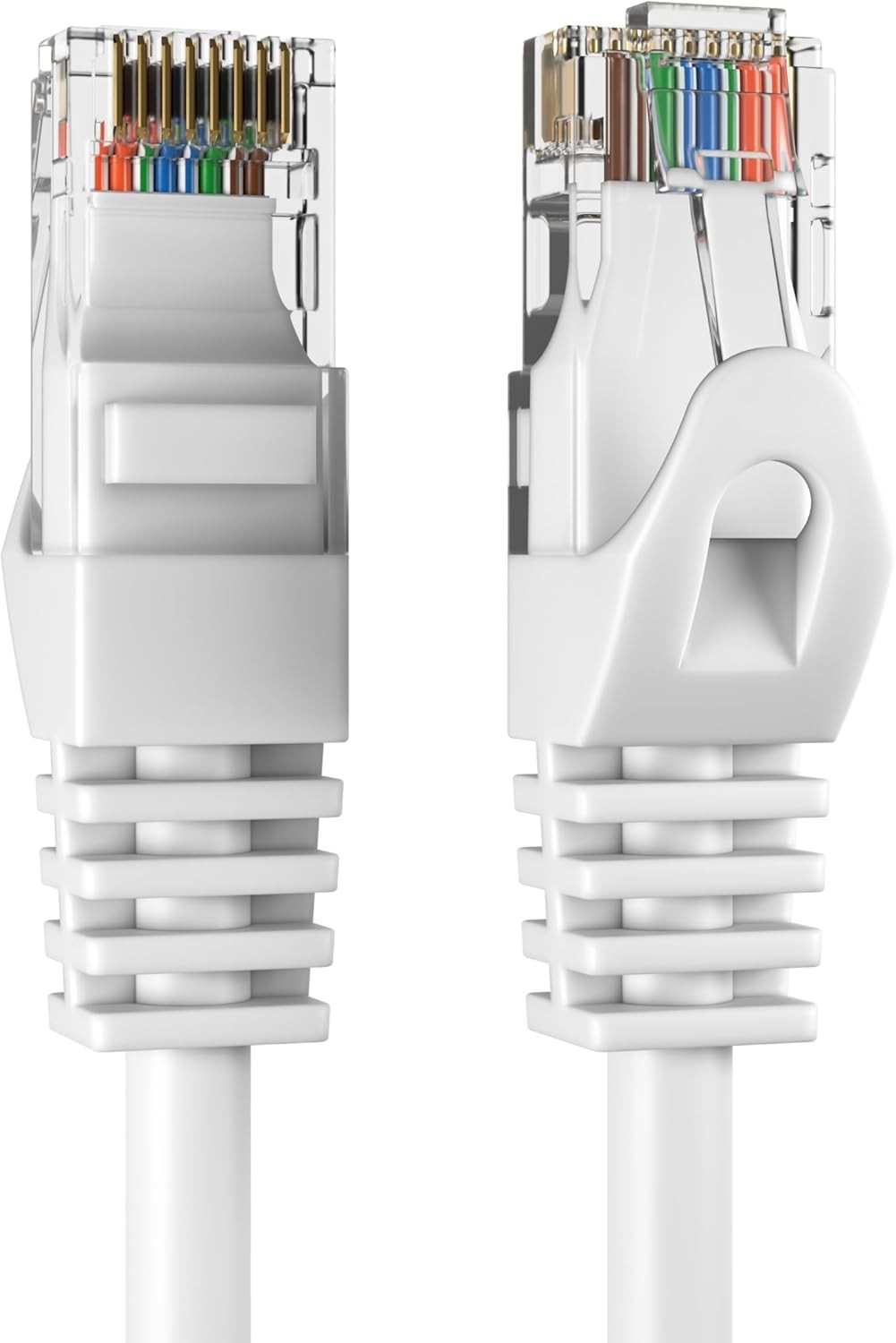 Cat6 Ethernet Cable Network Wire Internet Patch, White 15ft,20ft,25ft, 30ft,50ft