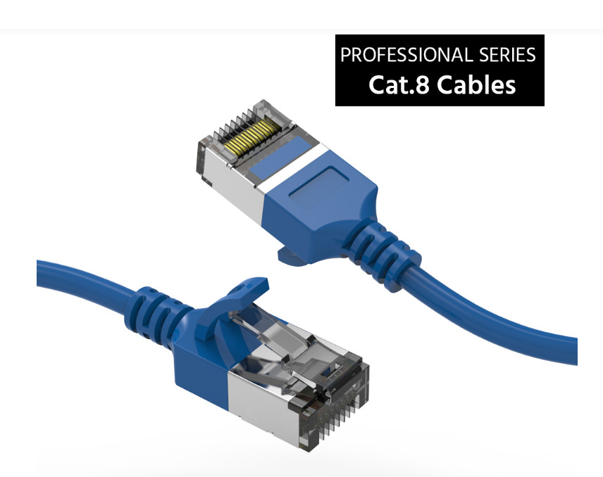 Slim Cat.8 U/FTP Shield Ethernet Network Cable 1ft, 2ft, 3ft, 5ft, 7ft 10ft lot