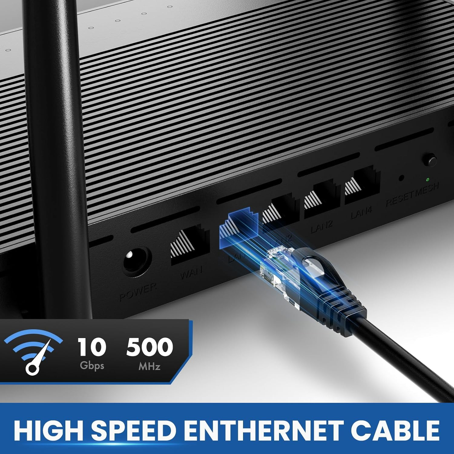 Cat 6 Ethernet Cable 30 Ft, 10Gbps High Speed Ethernet Cable, Internet Cable Out