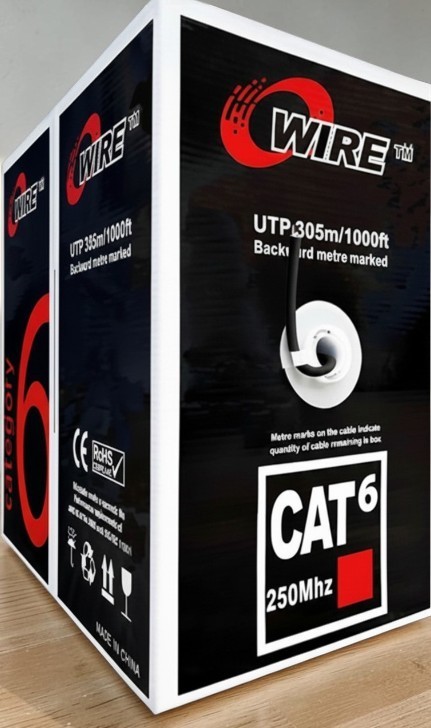Cat6 Cable 1000ft 23AWG Solid 4 Pair Bulk Cat 6 Ethernet Cable (UTP CMR)
