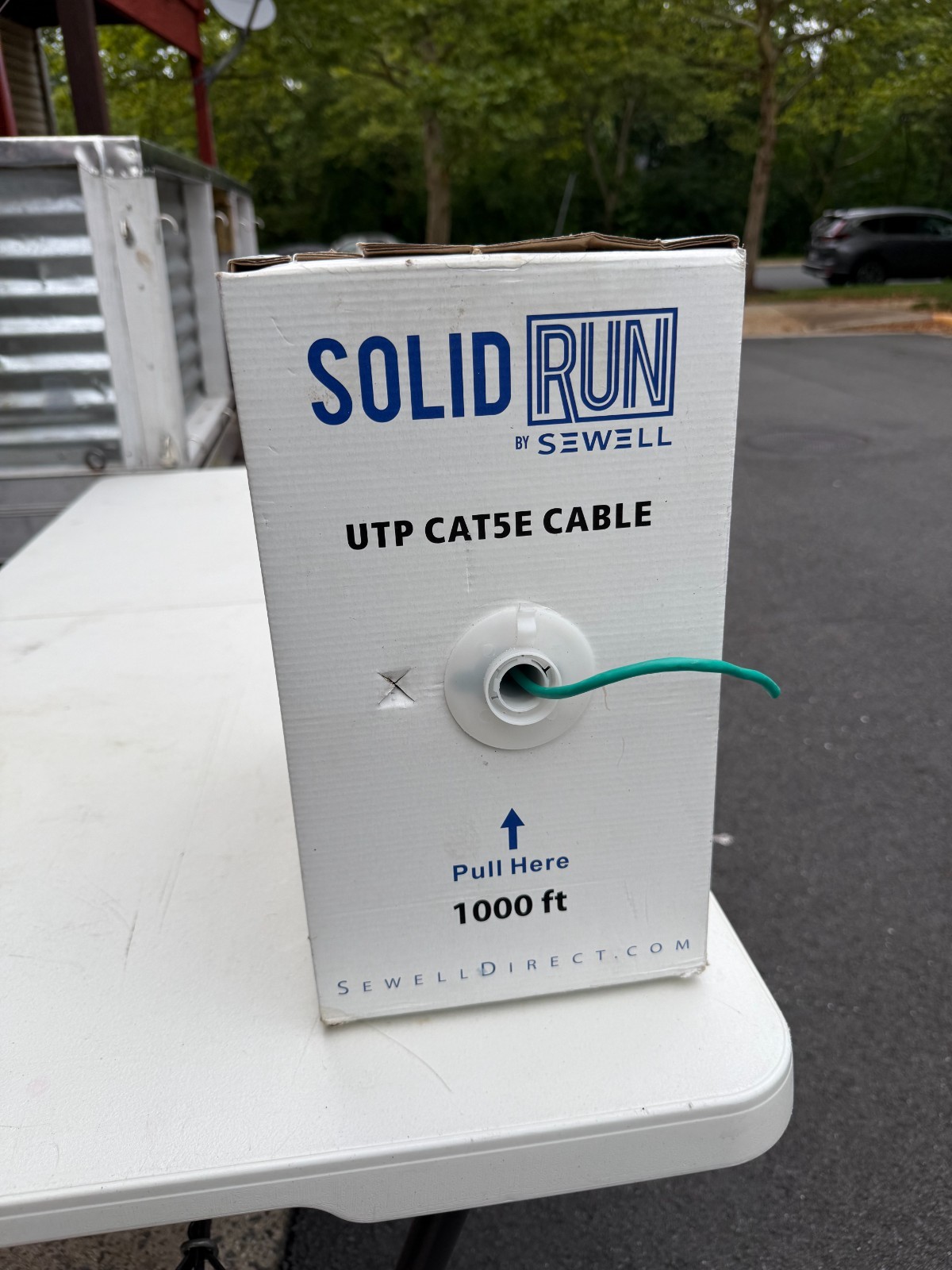 Sewell SolidRun Cat5e Bulk Cable 1000ft UTP 24 AWG Green Network Wire Open Box C