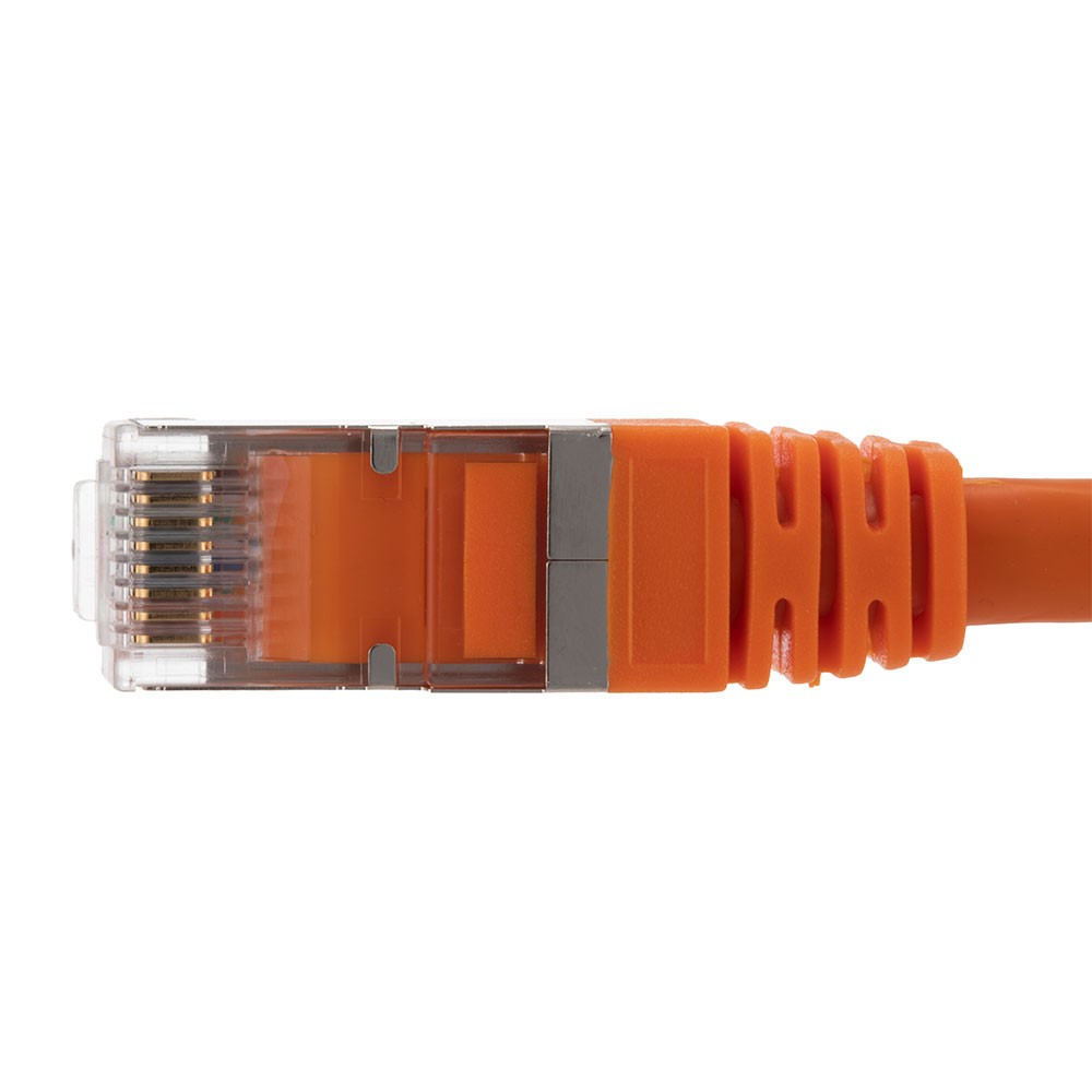 Ethernet Patch Cable CAT6A, S/FTP, 26AWG, 0.5 Ft, 5 pack, Orange