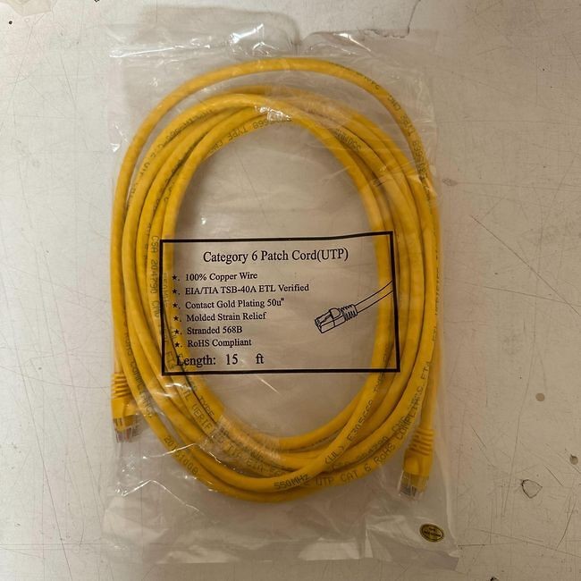 SF Cable CAT6-15-YEL 15ft Patch Network Cable – Snagless – Cat 6