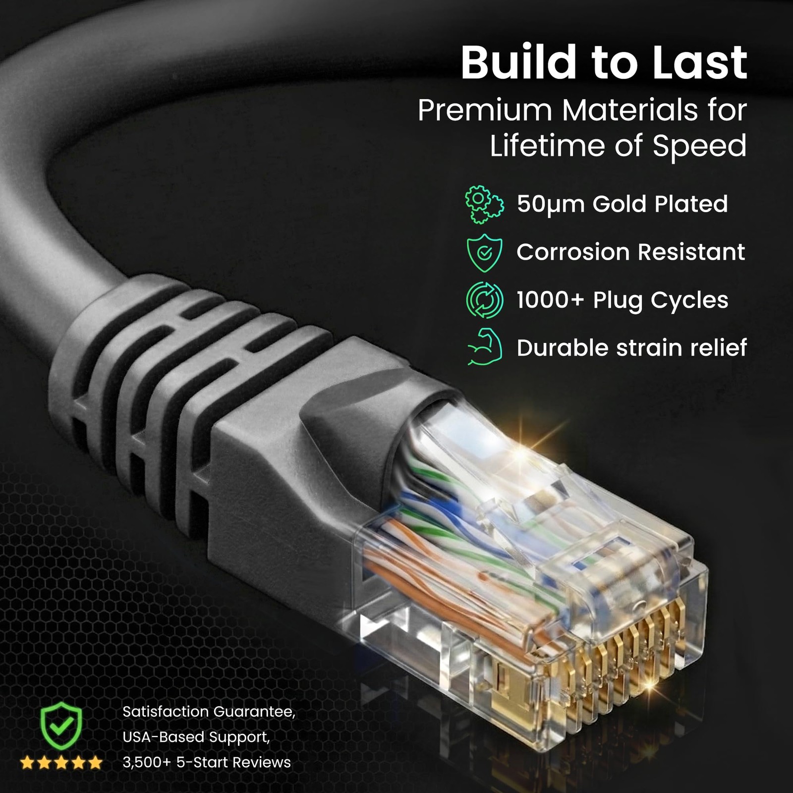 Cat 6 Ethernet Patch Cable 6 ft Black (10 Pack) Cat6 Patch Cables 6ft Black/E…