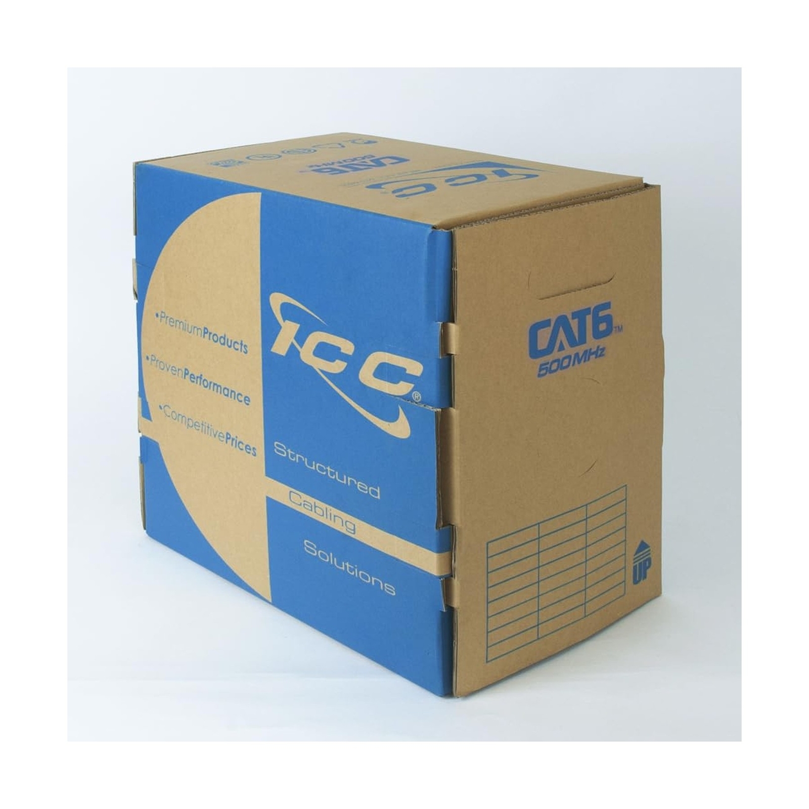 ICC Cat6 Riser 1000ft – UTP 23AWG, 100% Solid Pure Copper, Unshielded CMR, Bu…