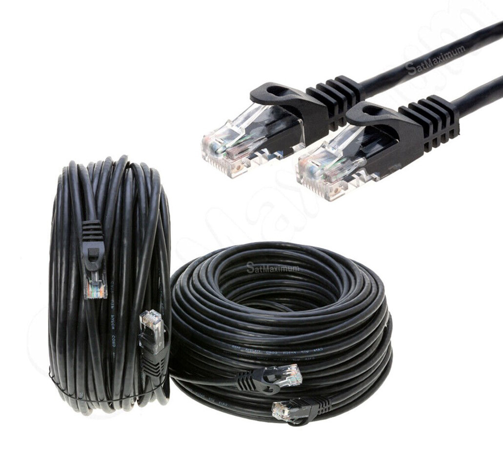 CAT5 Ethernet Network Patch Cable RJ-45 LAN Internet Cable Black 25FT – 200FT