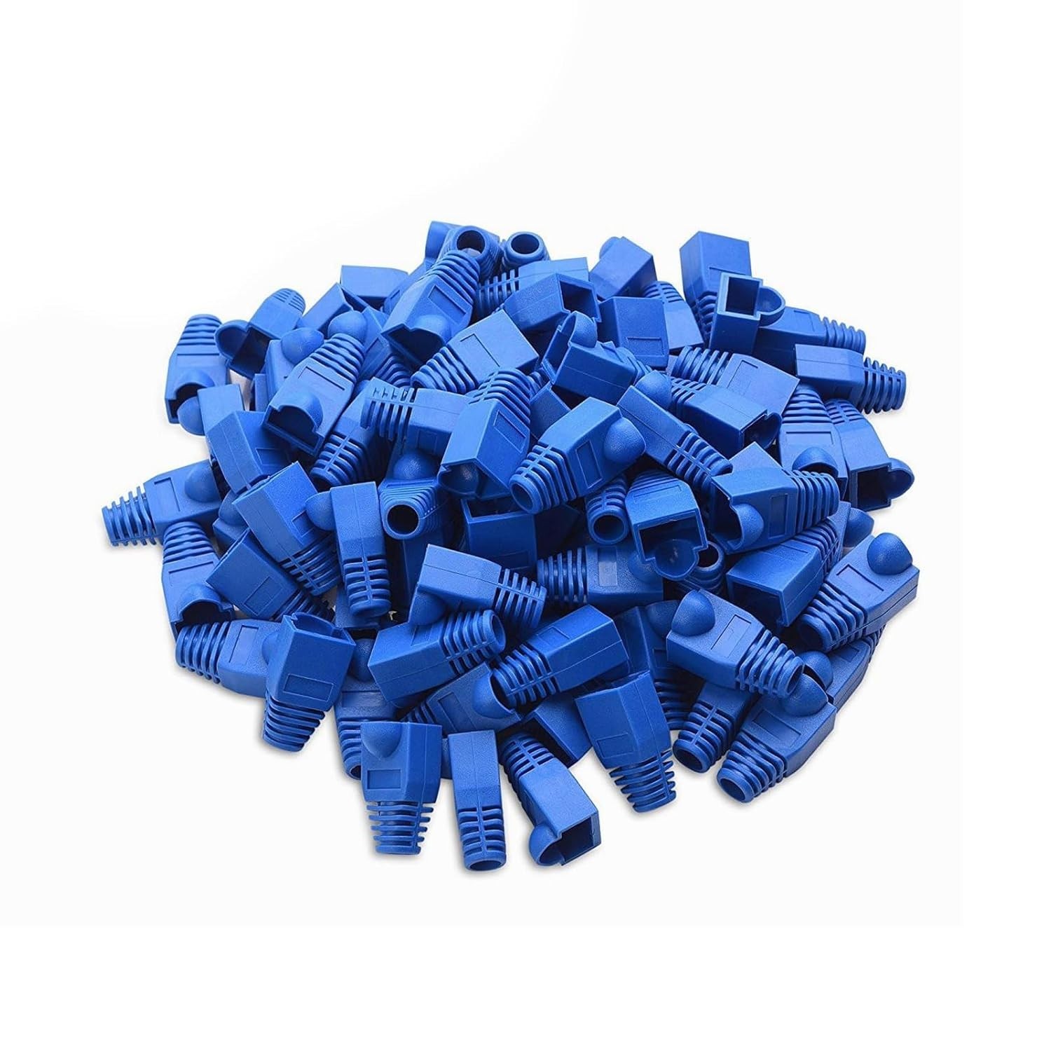 Strain Relief RJ45 Connector Boots, 100PCS Blue – Compatible with Cat5/Cat6