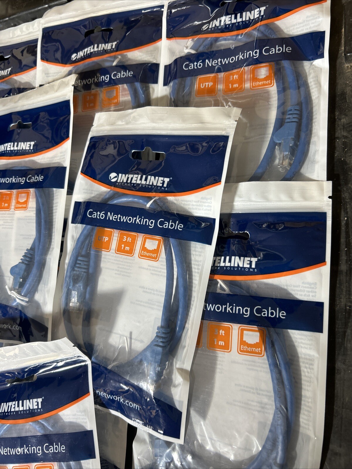 12 Pack Of Cables Intellinet 342582 3ft Blue Cat6 Snagless Patch Cable-Free Ship
