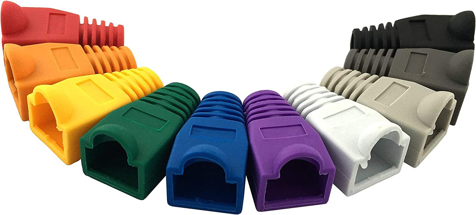 100 Pack RJ45 CAT6 CAT6E CAT5 CAT5E Ethernet Network Cable Strain Relief Boot…