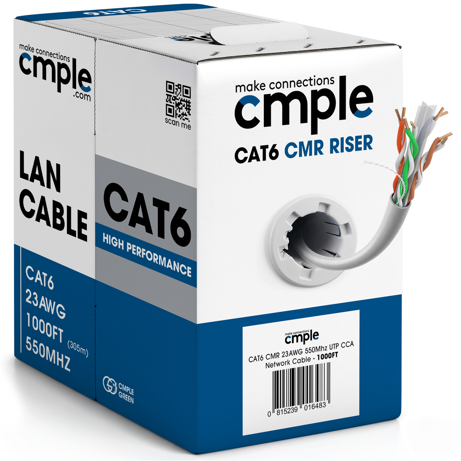 Cat 6 Ethernet Cable 1000ft 23AWG CCA Network Wire 10Gbps Internet CMR Cat6 Cord