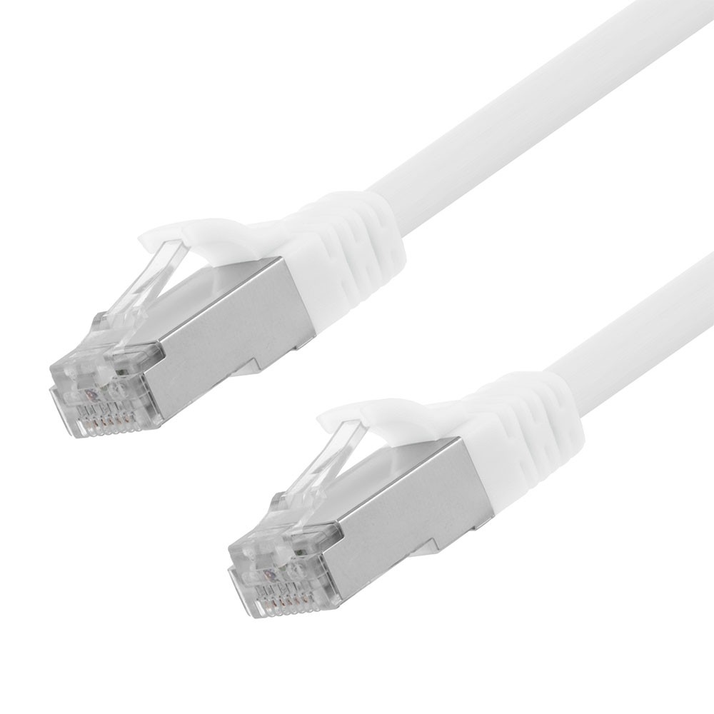 Ethernet Patch Cable CAT6A, S/FTP, 26AWG, 1 Ft, 5 pack, White
