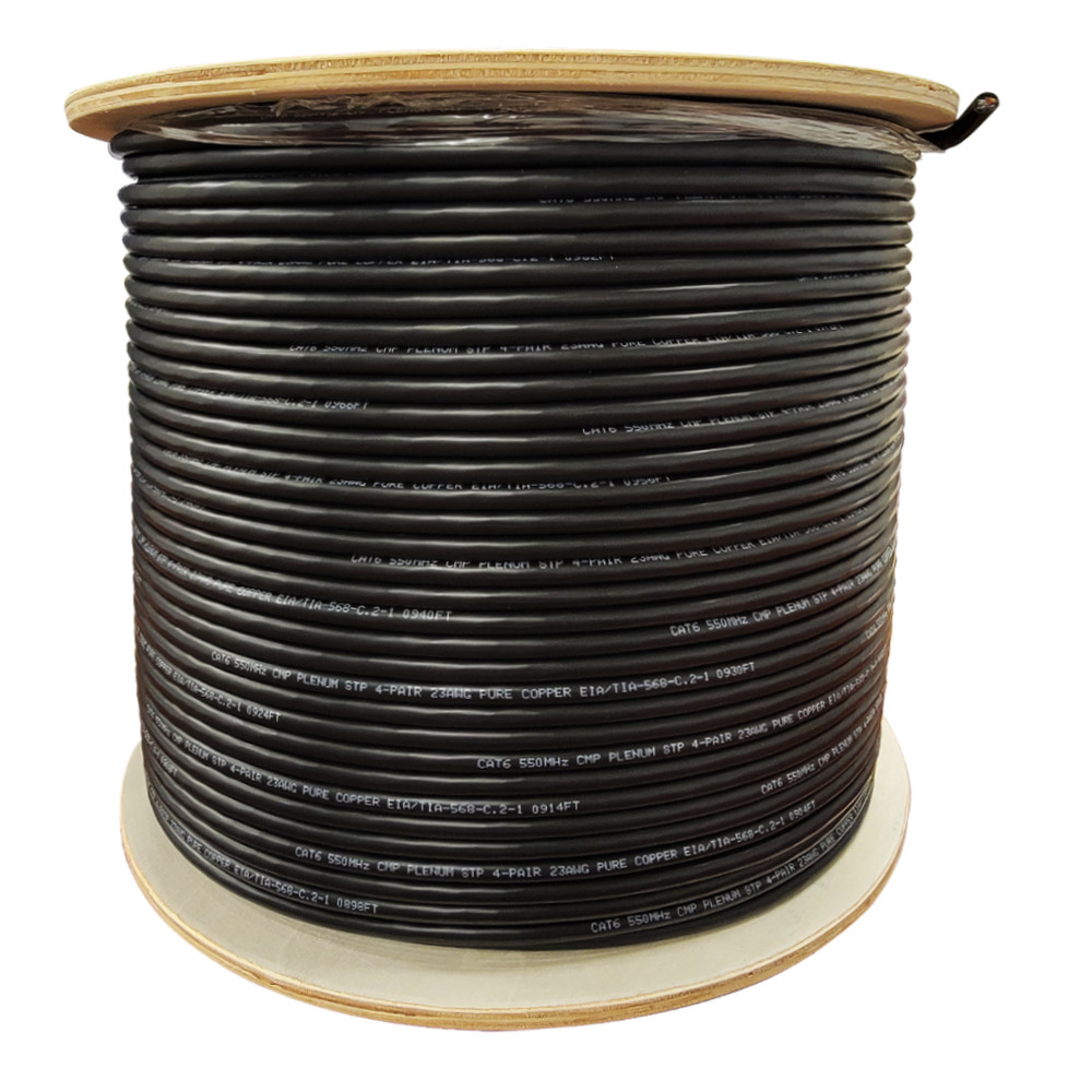 Cat 6 1000ft Solid Bare Copper Foil Shielded Plenum 550 Mhz F/UTP Cable 3 Colors