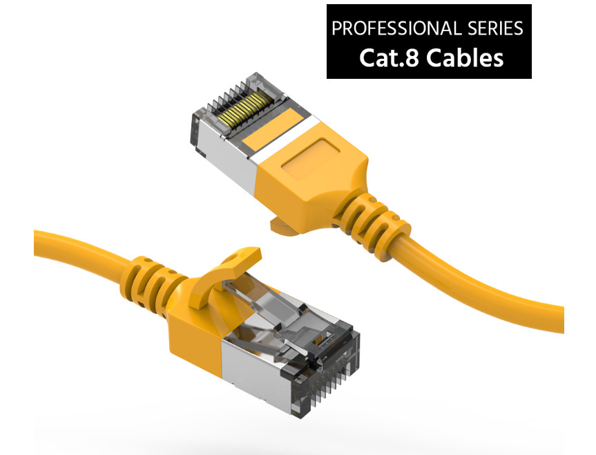 Slim Cat.8 U/FTP Shield Ethernet Network Cable 1ft, 2ft, 3ft, 5ft, 7ft 10ft lot