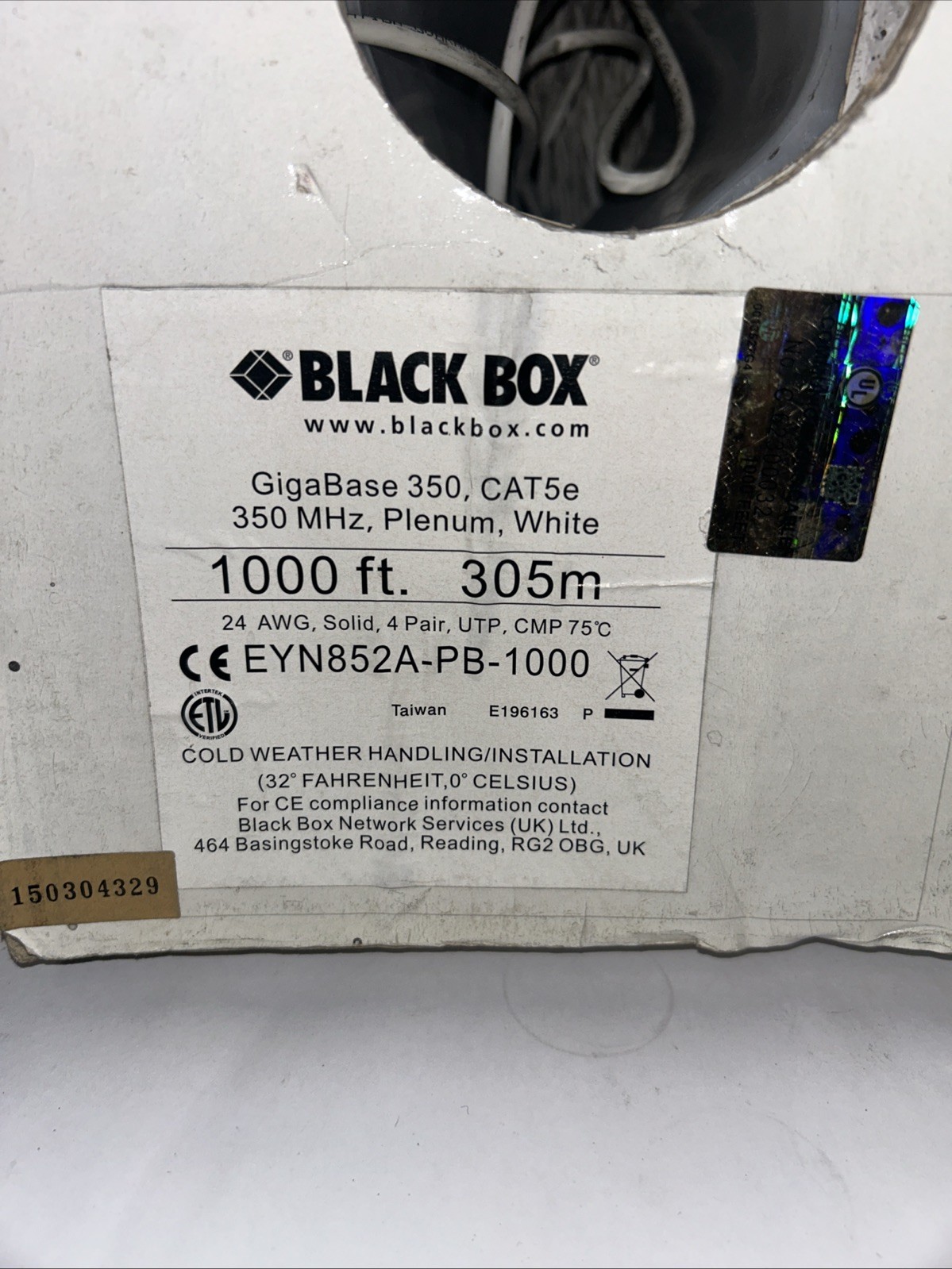 Black Box EYN852A-PB-1000, GigaBase CAT5e Cable