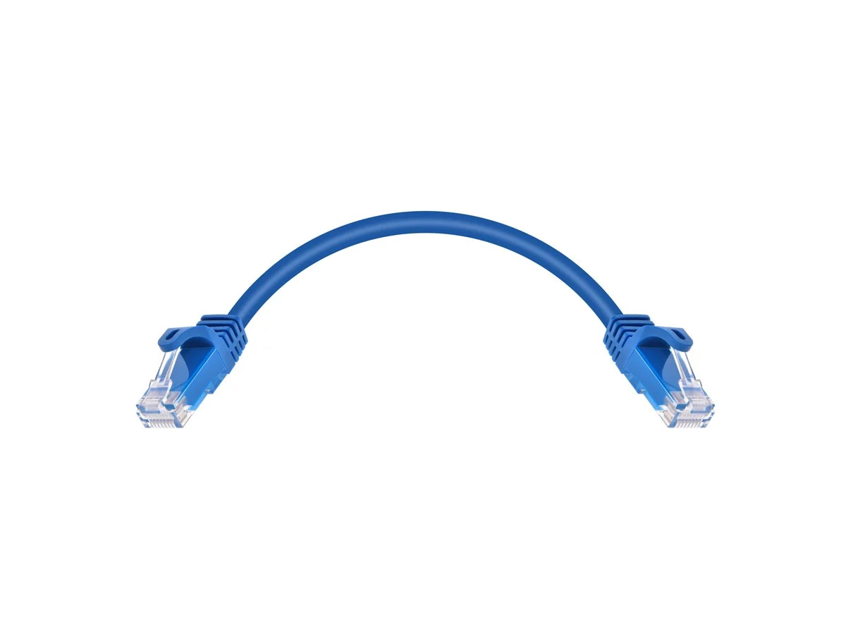Monoprice Cat6 Ethernet Patch Cable – 0.5ft – Blue (12-Pack) 550MHz, UTP, 24AWG