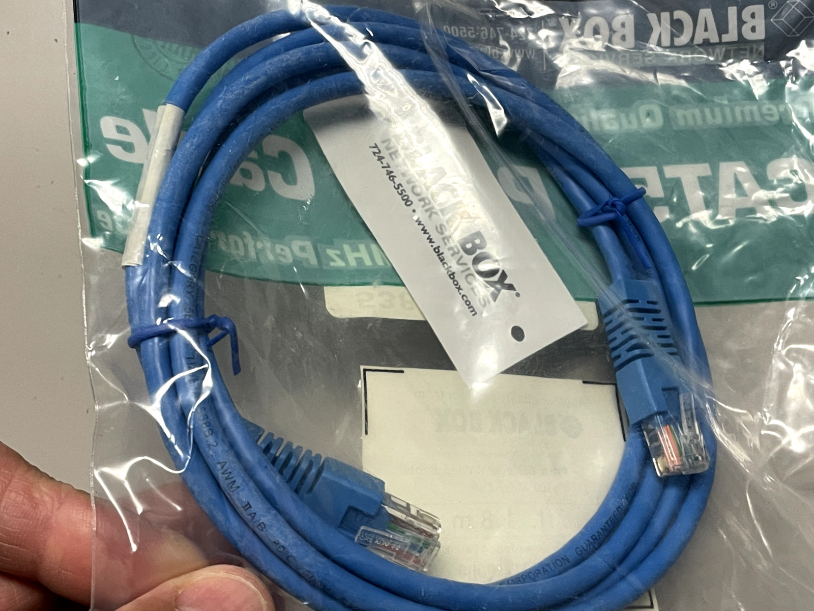 Black Box 6 Foot Cat5e Blue Network Ethernet Patch Cable Molded Boots