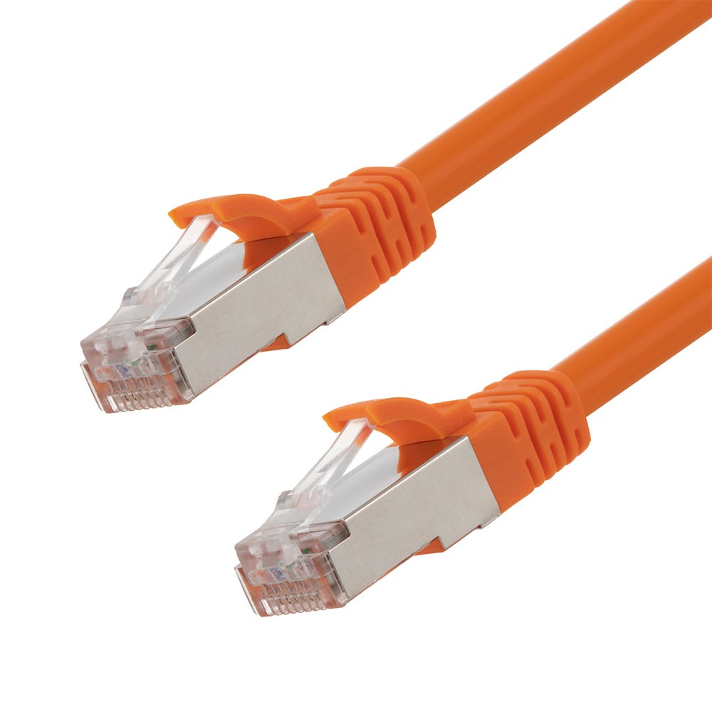 Ethernet Patch Cable CAT6A, S/FTP, 26AWG, 5 Ft, 5 pack, Orange