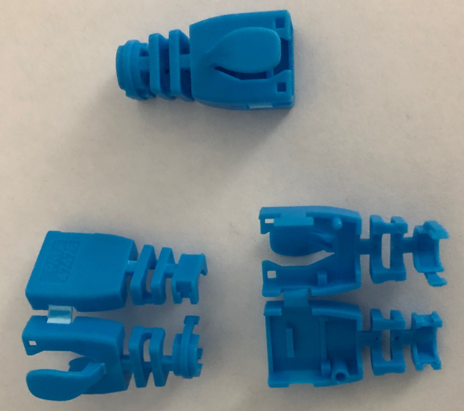 patch cord strain relieve clips, for RJ45 CAT5, CAT5e or CAT6 plugs