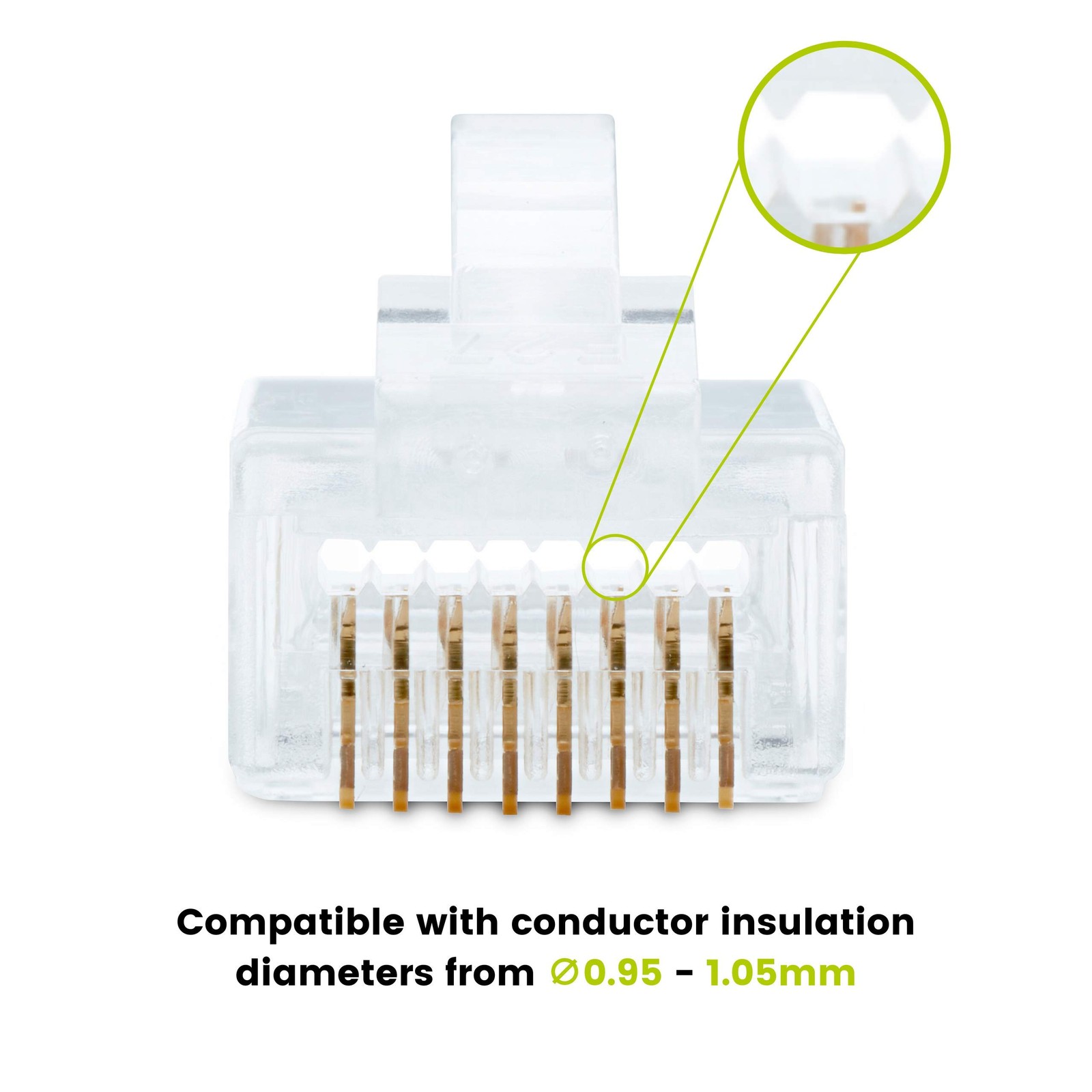 Truecable Cat6/6a Rj45 Pass Through Connectors Unshielded utp Modular Plug Ul
