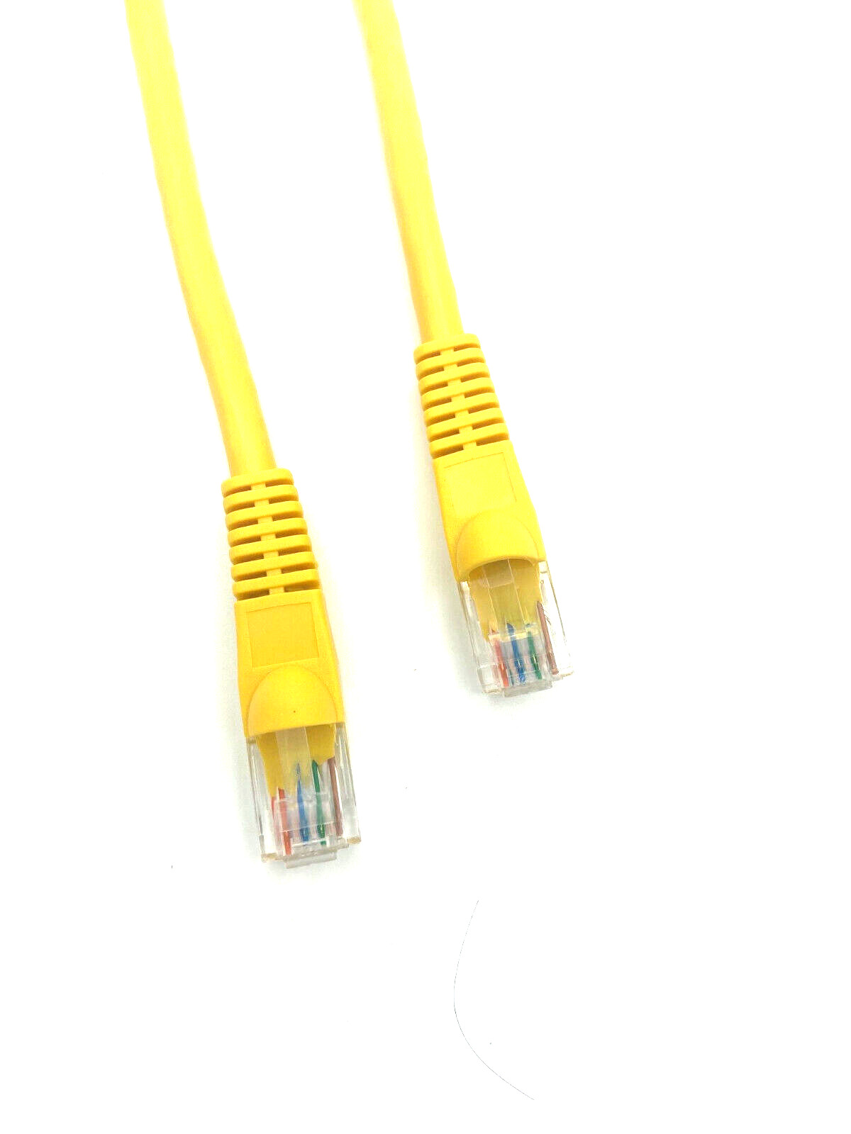 CAT6 2ft 24″ RJ45 Yellow Ethernet Cable Flex 24AWG Solid straight 568B 10 PACK