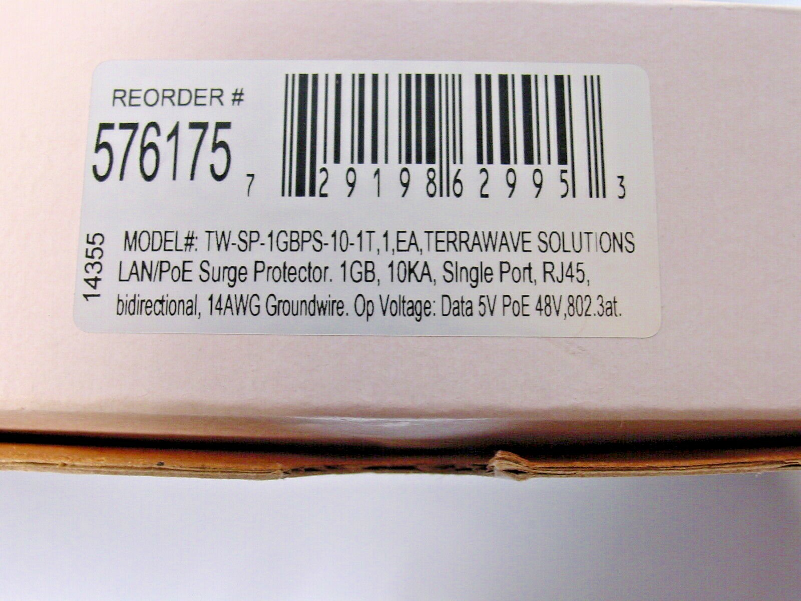 *Terrawave Solutions 576175 TW-SP-1GBPS-10-1T LAN/PoE Surge Protector Ethernet