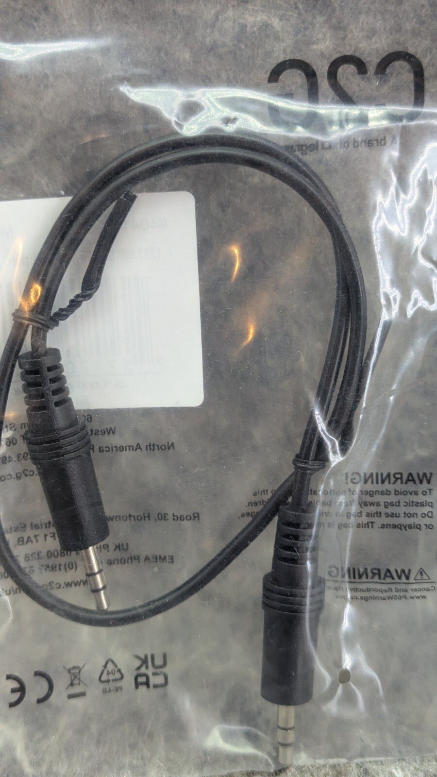 🔥Lot of 5 C2G Legrand 3.5MM Stereo Audio Cables, 3.5MM Male to Male Cord, Black