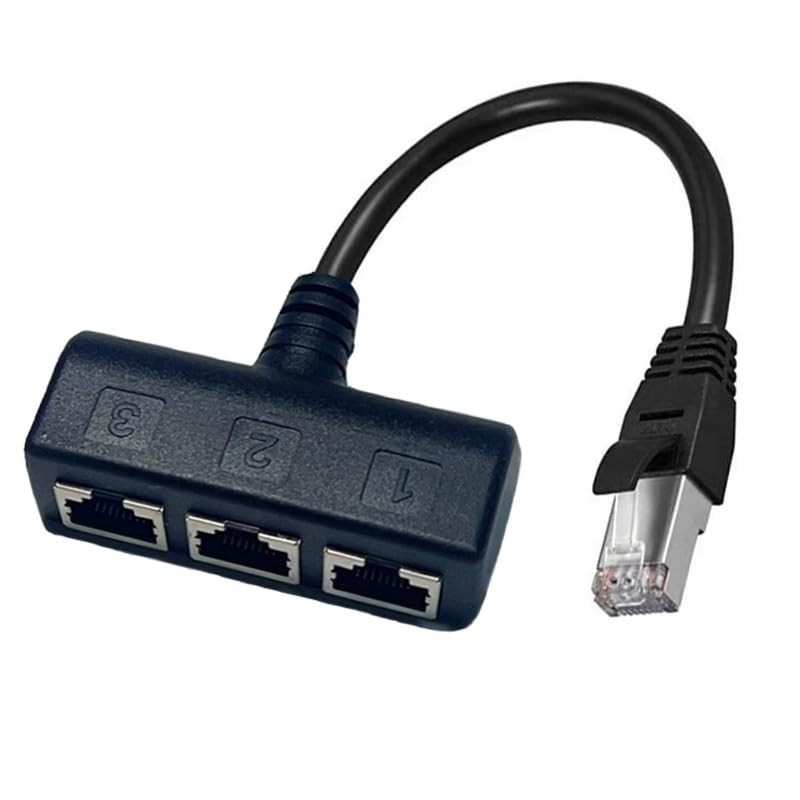 Upgrade】 RJ45 Ethernet Splitter Cable, RJ45 1 Male to 3 Female Network Splitt…